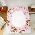 thumbnail image 5 of Manfei Kawaii Brown Monkey Full Size Sheets,Zoo Animal Bed Sheets,Colorful Flower Rainbow Sheet Sets For Kids,Ultra Soft Home Decor,4pcs, 5 of 7