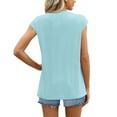 thumbnail image 5 of Womens Summer Tops Women Sexy Short Sleeve Sequins Loose Polluer Solid Round-Neck Blouse Shirt,Light Blue,XXL, 5 of 9