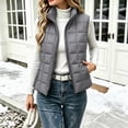thumbnail image 6 of Byworldtasic Women's Lightweight Quilted Puffer Vest Stand Collar Zip Up Outerwear Sleeveless Jacket with Pockets, 6 of 9