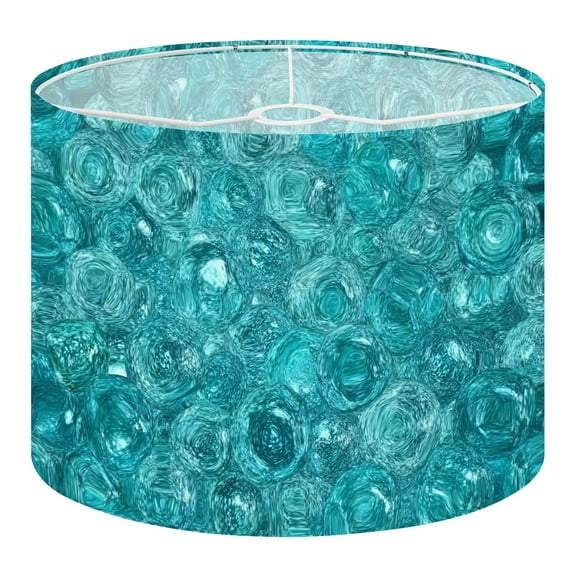 Linen Drum Lampshades Teal Texture 13"x13"x10" Light Shade for Table Lamps Floor Lamps Drum Lamp Shades Lampshade Replacement Assembly Required