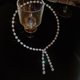 thumbnail image 3 of Gargantilla con diamantes de imitación, collar con diamantes de imitación y lágrima, collar largo brillante, joyería para mujeres y niñas, 3 of 5