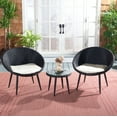thumbnail image 2 of Safavieh Merami 3-Piece Rattan/Steel Lounger Set in Black/Beige, 2 of 10