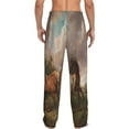 thumbnail image 3 of Balery Men'S Three Horses Oil Painting Pants,Sleepwear Pants,Pajama Pants,Pj Bottoms Drawstring And Pockets-Small, 3 of 9