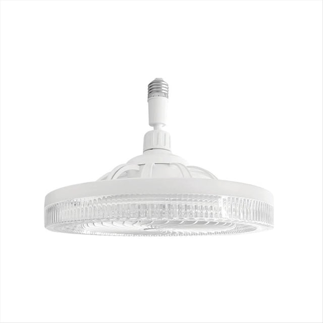 Ventilador con enchufe E27, bombilla LED regulable de 3 colores, ventilador de techo atornillado para dormitorio, ventiladores de techo de cristal.