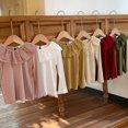 thumbnail image 3 of Blusa de primavera para niños, camisa básica con dobladillo con volantes y cuello de muñeca para niñas, camiseta de manga larga, ropa para niños con capa interior de moda, 3 of 6