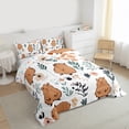 thumbnail image 4 of Homewish Cute Cartoon Capybara Bedding Comforter Set,Country Farmhouse Lodge Twin Comforter Sets,Brown White Bedding Set For Boys Kids,Ultra Soft Home Decor Reversible,2 Pieces, 4 of 9