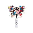 thumbnail image 1 of Daisyyozoid Leather Hot Drill Butterfly Retractable Easy-to-pull Buckle Rhinestone Color Butterfly Easy-to-pull Keychain Document Buckle, 1 of 1