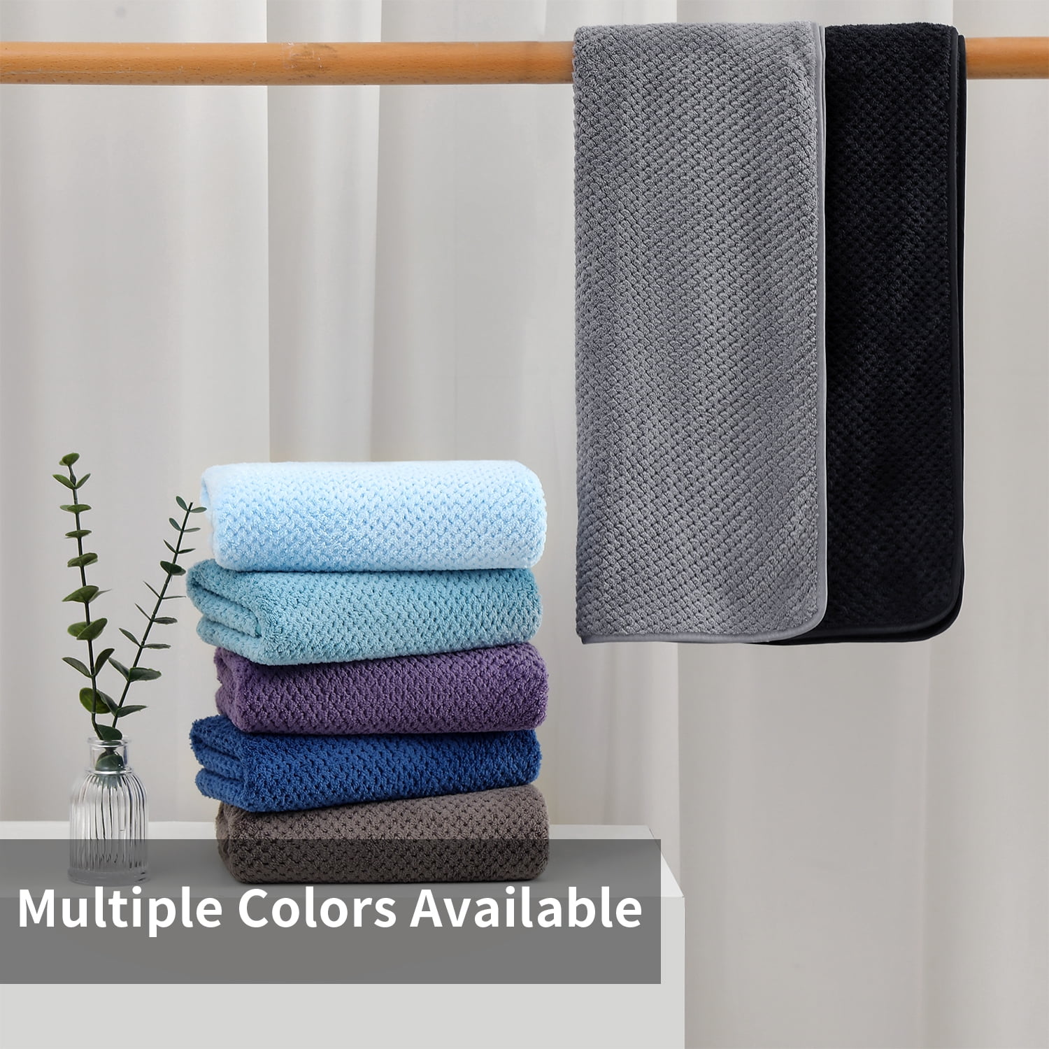 Smuge 12 Pack Hand Towels Set, 16 x 31 in Ultra Soft Microfiber Quick Dry Hand Shower Towels for Bathroom-Dark Brown