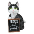 thumbnail image 2 of Ebros Black White Cat W/ Please Seat Yourself Sign Decorative Toilet Figurine, 2 of 7