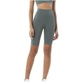 thumbnail image 2 of Summer Fashion Yoga Shorts for Womens 2025 High Waist Plus Size Solid Color Elastic High Waist Lift The Hip Yoga Five Cents Pants, 2 of 3