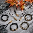 thumbnail image 7 of 4Pcs Om Mani Padme Hum Resin Mala Bead Bracelet 4Pcs Alloy Pi Xiu Pendant Necklace Jewelry Set for Men Women Black Inner Diameter: 2-1/8~2-1/2 inch(5.55~6.2cm) 19.29~26.77 inch(49~68cm), 7 of 7