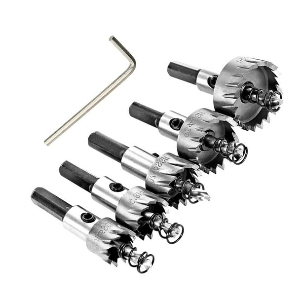 5x Hole Saw Opener Drill Bits Set Woodworking High speed 15 16mm