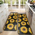 thumbnail image 4 of Kitchen Rugs Sets Of 2,Black Yellow Sunflower Pattern Anti Fatigue Kitchen Mat Rugs Non Slip Washable,Decorative Kitchen Floor Mats for Kitchen,Sink,Laundry,17"x47"+17"x47", 4 of 5