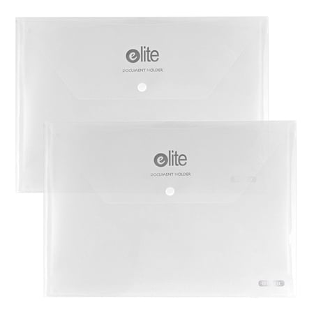 BAZIC Plastic Envelope Poly Envelopes Clear Folder Snap Closure 2 Count