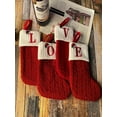 thumbnail image 6 of Christmas Ornaments Knitted Hosiery Wool Hosiery Embroidered Dog's Paw Snowflake Children's Candy Gift Bag red Christmas Stocking Gift Bag Christmas Tree Ornaments, 6 of 13