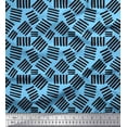 thumbnail image 1 of Soimoi Blue polyester Crepe Fabric Brush Stroke Abstract Printed Fabric 1 Yard 52 Inch Wide, 1 of 3