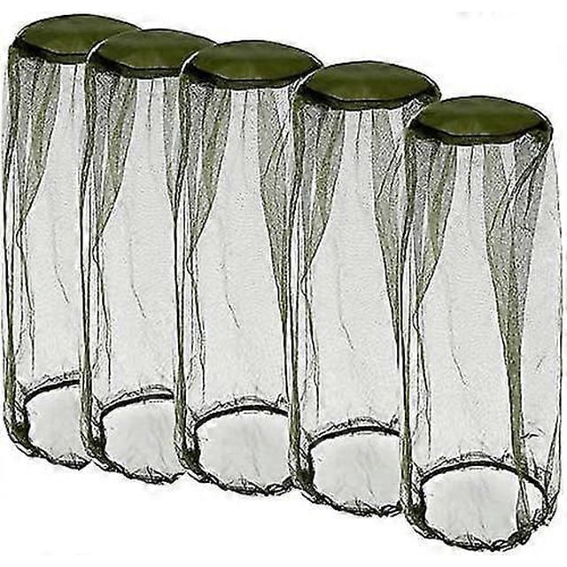 5pcs Mosquito Head Net,face Net,mosquito Head Net Mesh,,insect Head Net,fishing Hat Net(48x38cm)