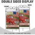 thumbnail image 3 of Welcome Summer American Red Truck 4th of July Decorative House Flag, Garden Yard Lawn Patriotic America Dog Outside Decor, USA Spring Home Outdoor Large Burlap Decoration 28x40, 3 of 5
