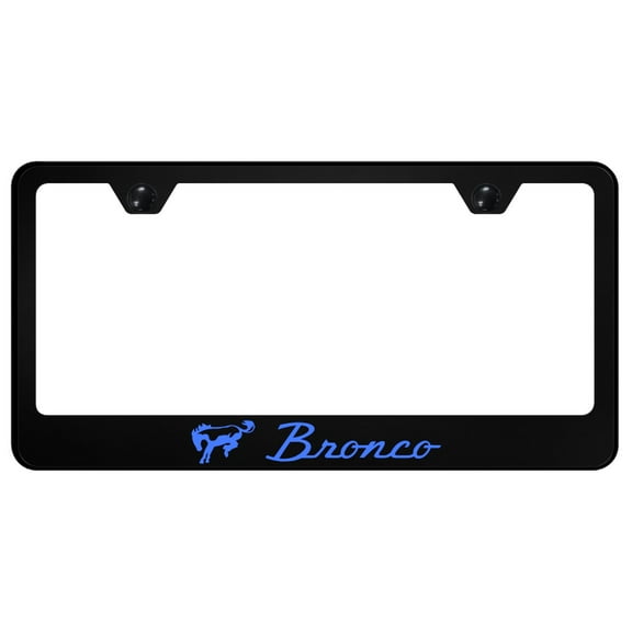 Ford Bronco Script UV Print Polycarbonate License Plate Frame (Blue)