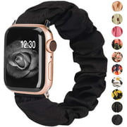 TOYOUTHS Compatible with Apple Watch Band Scrunchie 38mm 40mm Women Cloth Elastic Strap Soft Pattern Fabric Sport