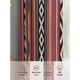 thumbnail image 6 of Red Boho Sheer Curtains 45 Inch Length 2 Panels for Living Room, Vintage Ethnic Tribe Voile Kitchen Curtain Set, Luxury Privacy Drapes Window Treatment for Bedroom, 6 of 7