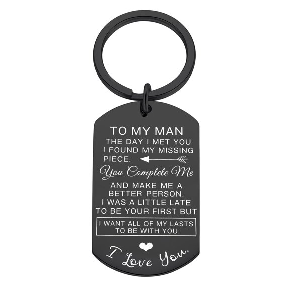 MKHSQHDG Today's Deals to My Man Stainless Steel Key Chain for Him Husband Gifts From Wife Birthday Gifts for Boyfriend Groom Fiance Engagement