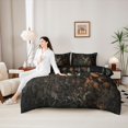 thumbnail image 4 of Castle Fairy Wildlife Whitetail Deer King Bedding 7pcs for Teens,Dark Autumn Leaf Forest King Bed in a Bag,Brown Black Orange,Black Reversible, 4 of 7