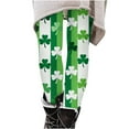 thumbnail image 4 of Avrnliq St. Patrick's Day Girls Leggings, Green Striped Shamrock Clover Print, Stretchy Pants for Kids 4-10 Years, Machine Washable Festive Activewear,Size 3 T, 4 of 7
