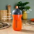 thumbnail image 3 of Tommee Tippee Insulated Sporty Straw Toddler Cup, 12m+, 9oz, Spill-Proof, Orange, 1 Pack, 3 of 7