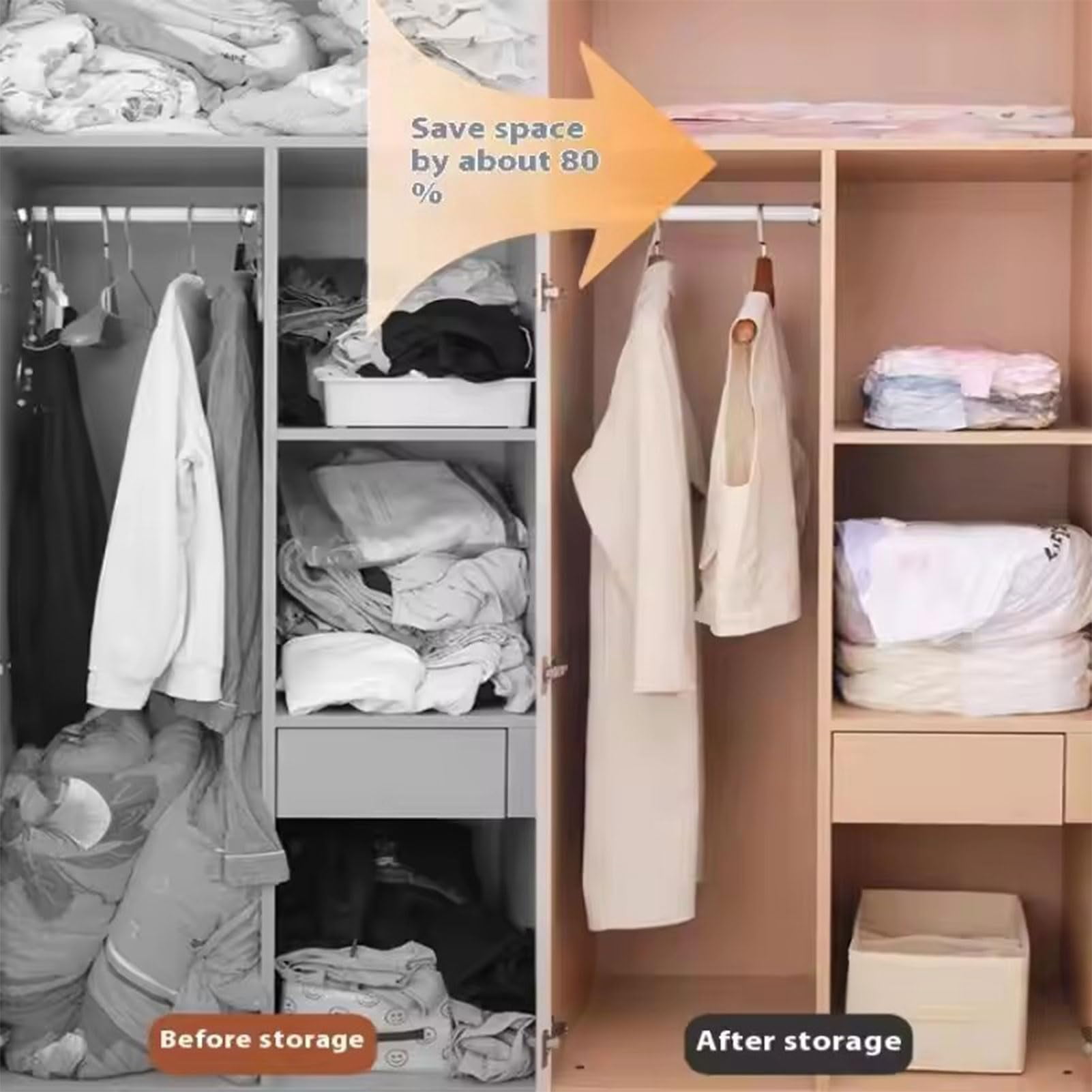 Better Life Space Bags, No Pump Compression Bags for Home