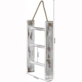 thumbnail image 2 of Solid Wood Wall Hanging Hand Towel Ladder Drying Rack, 3 Tier Bathroom Washcloth Hand Towel Storage Rack with Hanger Rope, 2 of 4