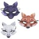 thumbnail image 3 of KAKOWELY 3 máscaras de zorro de media cara, máscara de EVA para disfraz de cosplay, 3 of 5