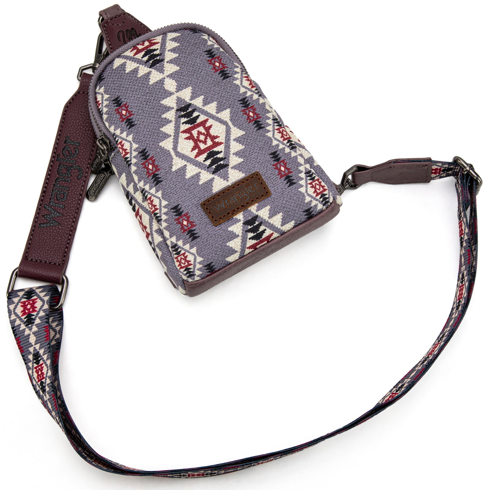 Wrangler Crossbody Sling Bags for Women Cross Body Purse with Detachable Strap, Light Violet