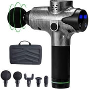 Massage Gun 20 Speed Level Deep Tissue Percussion for Deep Relaxation, Cordless Handheld Electric Body Massage Device for Neck, Back, Muscle & 5 Heads Included