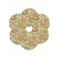 thumbnail image 7 of 13 Inch Round Placemats Set of 6, Gray Green Boho Floral Non Slip Heat Insulation PP Table Mats, Vintage Abstract Art Ethnic Flowers Washable Place Mats for Kitchen Dining Party Table Decor, 7 of 7