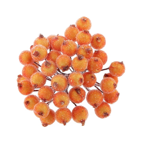 200x Mini de Fruta de Acebo Flor Artificial Guirnaldas DIY Decoración Navidad Naranja Sunnimix Flor artificial
