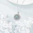 thumbnail image 3 of 925 Sterling Silver Necklace Abalone Shell Necklace for Women Round Pendant Necklace, 3 of 6