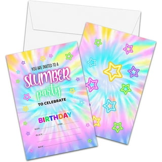 Tie Dye Birthday Party Invitations - Tie Dye Party Supplies - Fill in The  Bla