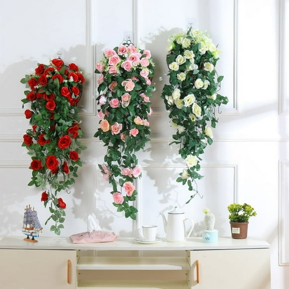 Flower Garland Artificial Rose Vines for Bedroom, Cute Fake Hanging Flower Vines Floral Garland Decorations