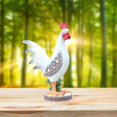 thumbnail image 4 of Figuras de estatua de pollo, artísticas, coleccionables de animales de granja, escultura de jardín para oficina, patio, jardín, patio Pequeña Macarena Estatua de pollo, 4 of 8