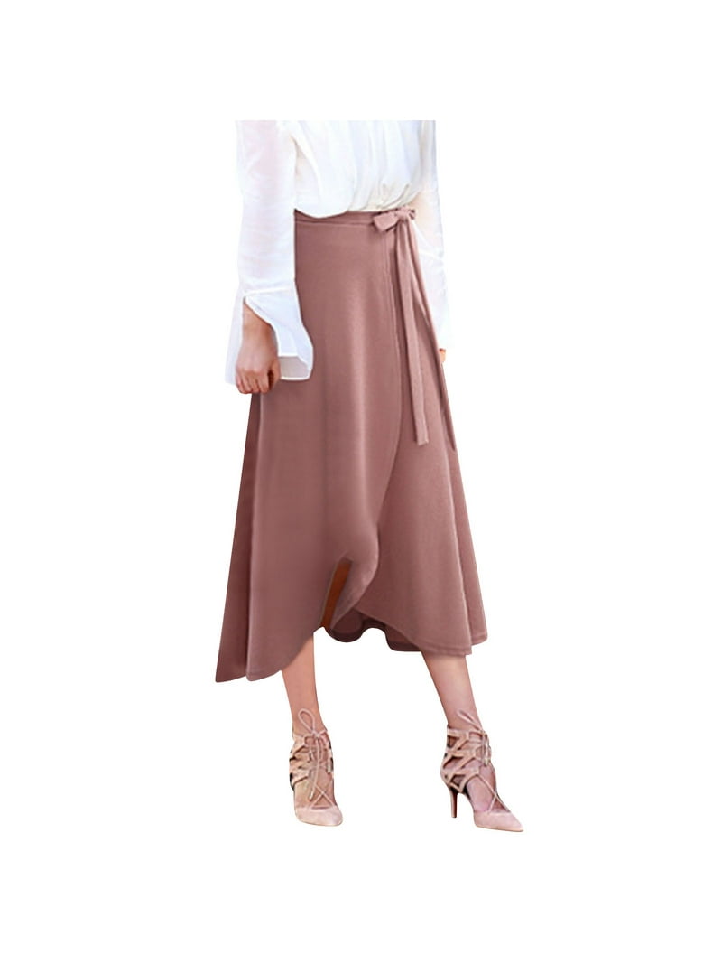 Skirt Belt Solid Color High Waist Irregular Skirt Slit Skirt European And American Large Size Mid Length Strappy Skirt For Women Leather Skirt Wrap