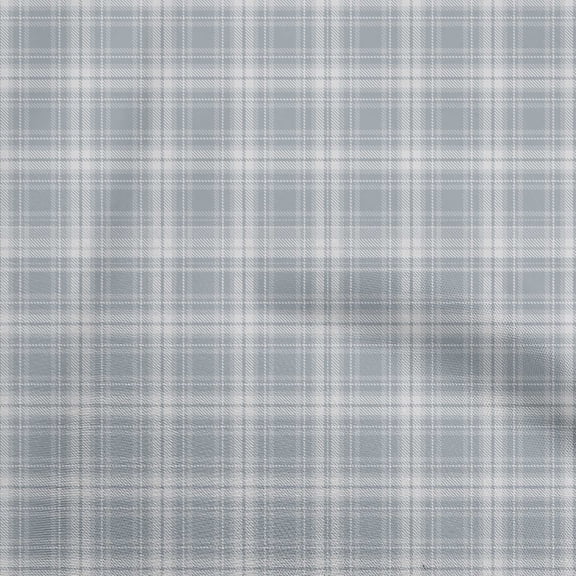 oneOone Viscose Chiffon Grayish Blue Fabric Check Sewing Craft Projects Fabric Prints By Yard 42 Inch Wide
