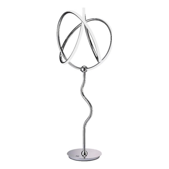 Benjara Salt 33" Table Lamp- Accent Twisted Design- LED Light- Chrome Metal