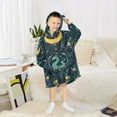 thumbnail image 6 of FORMRS Wearable Blanket Hoodie with Sleeves for Kids Cozy Flannel Sweatshirt, Green Dragon Flowers, 6 of 7