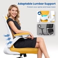 thumbnail image 5 of COOLHUT Office Chair, Ergonomic Office Chair, Comfort Home Office Task Chair, Lumbar Support Computer Chair with Flip-up Arms and Adjustable Height, 350LBS, Yellow, 5 of 11