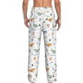 thumbnail image 3 of Uemuo Sea Creatures Pattern Men's Wide Leg Palazzo Lounge Pants with Pockets Light Weight Loose Comfy Casual Pajama Pants-, 3 of 9