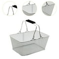 thumbnail image 6 of Miulika Shopping Basket Grocery Basket Multifunctional Metal Convenient Portable with Handles for Supermarket Retails Stores Home White, 6 of 9