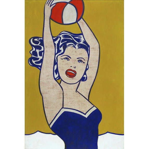 "Roy Lichtenstein, Girl with Ball - CANVAS OR PRINT WALL ART"