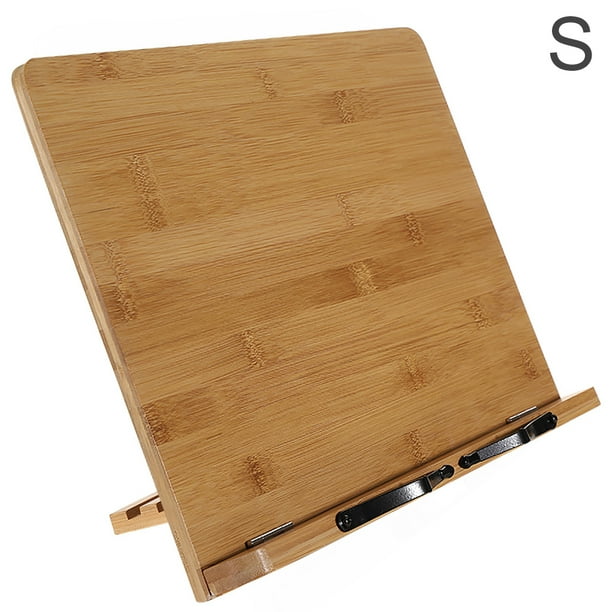 Portable Reading Shelf Adjustable Bamboo Book Holder Stand Wooden Tray