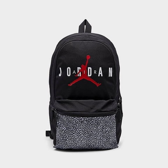 Nike Air Jordan HBR Backpack Black Elephant Print 9A0462 100 Sz Large (11.5" L x 6" D x 17.5" H)